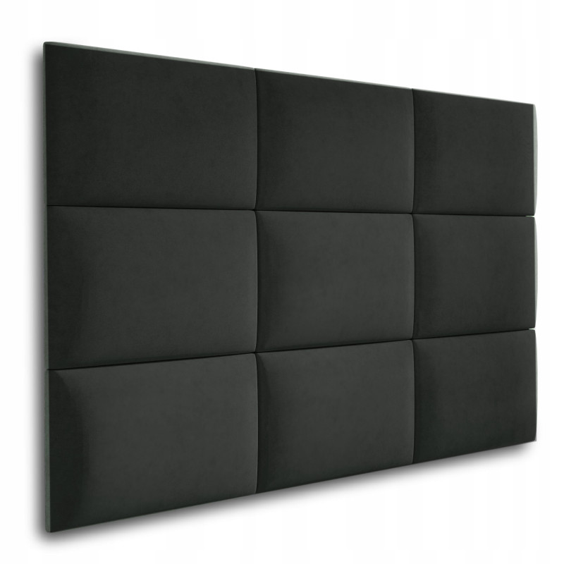 Upholstered Wall Panels Headboard Plush Velvet Velour Dark Grey