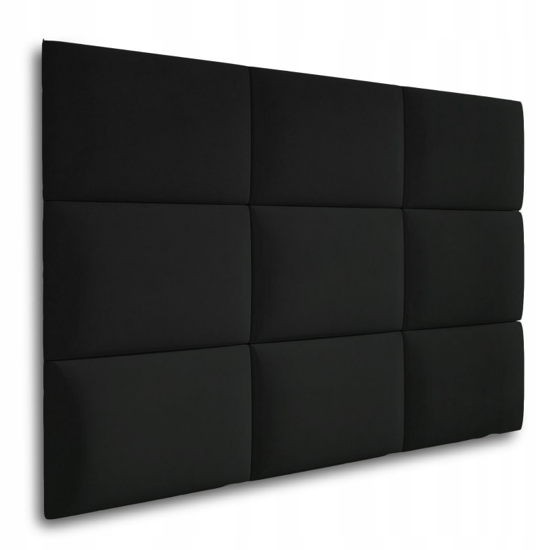 Upholstered Wall Panels Headboard Plush Velvet Velour Black