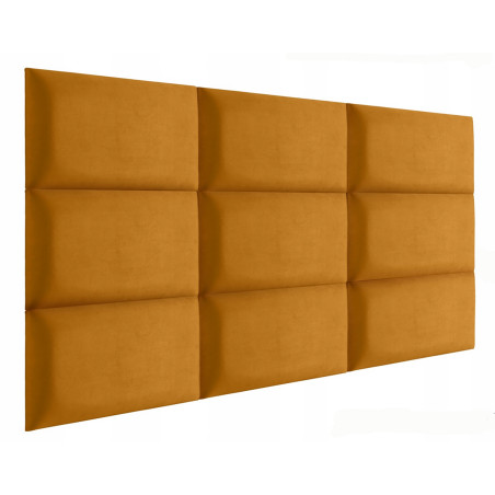 Upholstered Wall Panels Headboard Plush Velvet Velour Mustard